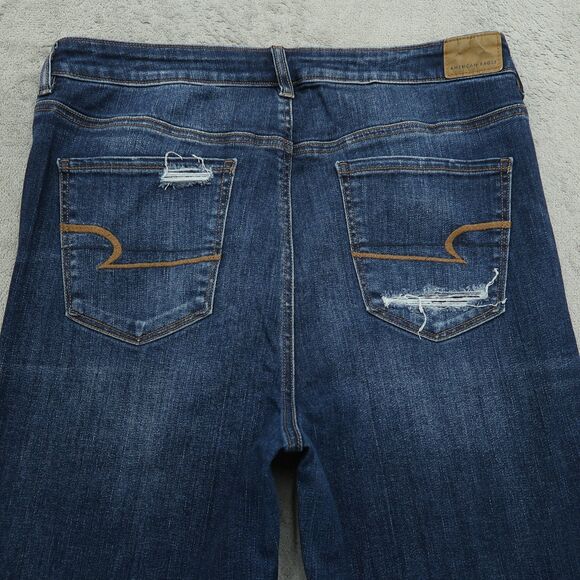 American Eagle Jeans Womens 14 Short Highest-Rise Jegging 26.5" Inseam Destroyed - Picture 16 of 16